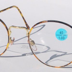 (NWT) Vintage 90's Round Metal Bi-Focal Reading Glasses +1.25